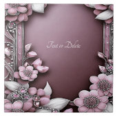 Roze keramische keramische tegels tegeltje (Voorkant)