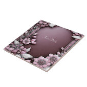 Roze keramische keramische tegels tegeltje (Zijkant)