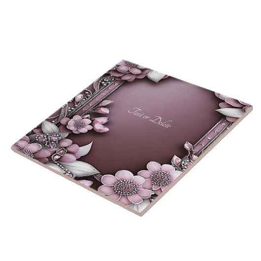 Roze keramische keramische tegels tegeltje (Zijkant)