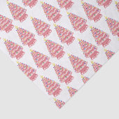 Roze keramische kerstbomen, papier voor weefselpro (Detail)