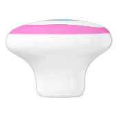 roze keramische knop met boze oog (Zijkant)
