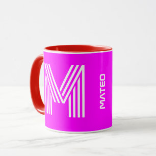 Roze Keramische Koffiemok met Initiaal Monogram vo Mok
