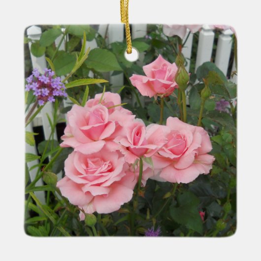 Roze keramische siersteen keramisch ornament (Voorkant)