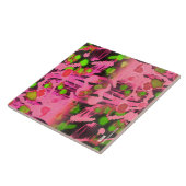 Roze keramische Tegel Tegeltje (Zijkant)