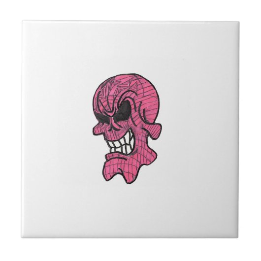 Roze keramische theel tegeltje (Voorkant)
