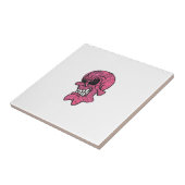 Roze keramische theel tegeltje (Zijkant)