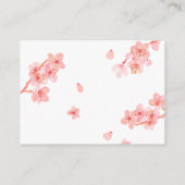 Roze kerry blossom baby shower diaper raffkaart informatiekaartje (Achterkant)