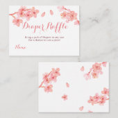 Roze kerry blossom baby shower diaper raffkaart informatiekaartje (Voorkant / Achterkant)