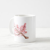 Roze kerry blossom bloemen waterverf Sakura Koffiemok (Voorkant links)