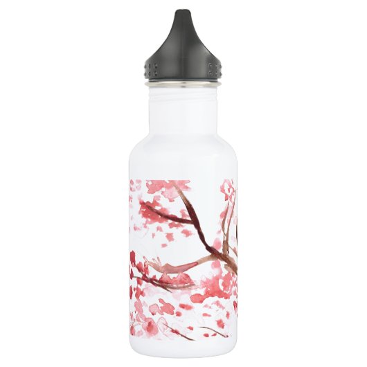 Roze kerry blossom bloemen waterverf Sakura Waterfles (Links)