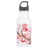 Roze kerry blossom bloemen waterverf Sakura Waterfles (Voorkant)