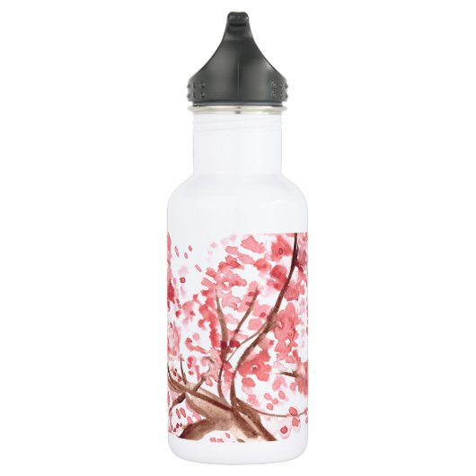 Roze kerry blossom bloemen waterverf Sakura Waterfles (Rechts)