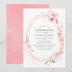 Roze kerry Blossom Geometrische bevestiging Kaart