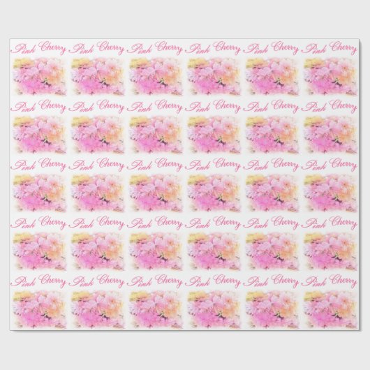 Roze kerry blossom kleurenschets bloemfoto cadeaupapier (Vlak)