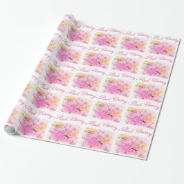 Roze kerry blossom kleurenschets bloemfoto cadeaupapier