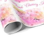 Roze kerry blossom kleurenschets bloemfoto cadeaupapier (Rol Hoek)