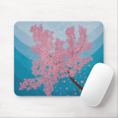 Roze kerry blossom spring illustratie muismat (Met muis)