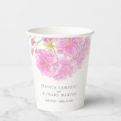 Roze kerry blossom waterverf flower bruilotsbekers papieren bekers (Voorkant)