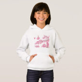 Roze kers bloesem waterverf meisje hoodie (Voorkant volledig)