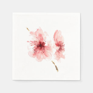 Roze kers bloesem wit decoratief papier servetten