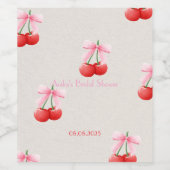 roze kers bruiloft feestcollectie wijn etiket (Enkel label)