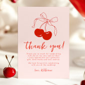 Roze Kers Bruiloft Thank You Kaart