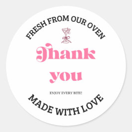 Roze Kers Glas Verse Oven Bedankt Sticker
