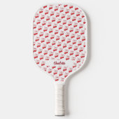 Roze kers met strik naam pickleball paddle (Voorkant)