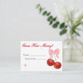 Roze kers op de top Raad eens hoeveel spel Kaart (Staand voorkant)