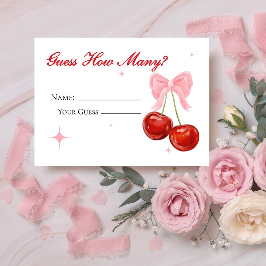 Roze kers op de top Raad eens hoeveel spel Kaart