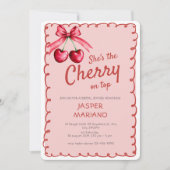 Roze kers op de top Schattige handgetekende Vrijge Kaart (Voorkant)