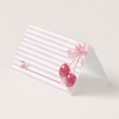 Roze kers op retro babyshowerkaart kaart (Voorkant)