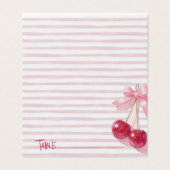 Roze kers op retro babyshowerkaart kaart (Buitenkant ongevouwen)
