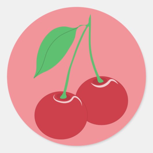 Roze Kers Sticker (Voorkant)