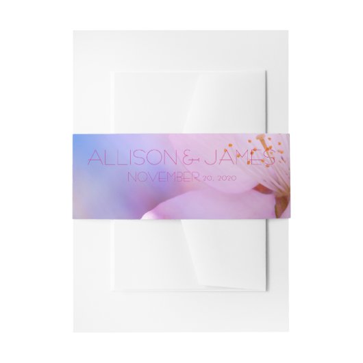 Roze kersbloesem aanpasbaar uitnodigingen wikkel (Voorkant Voorbeeld)