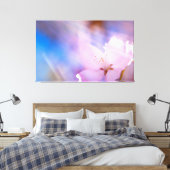 Roze kersbloesem canvas afdruk (Insitu (Slaapkamer))