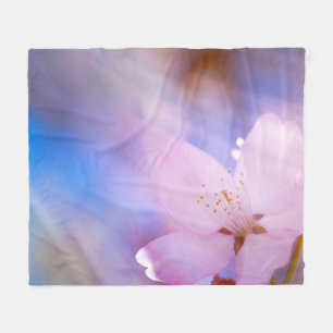 Roze kersbloesem fleece deken