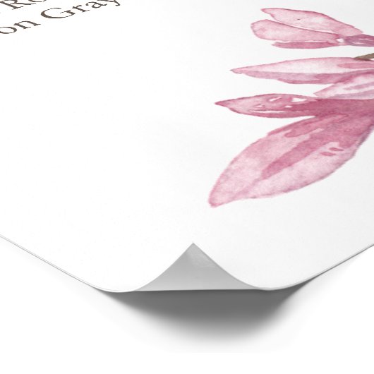 Roze kersbloesem. Floral bruiloft Poster (Hoek)