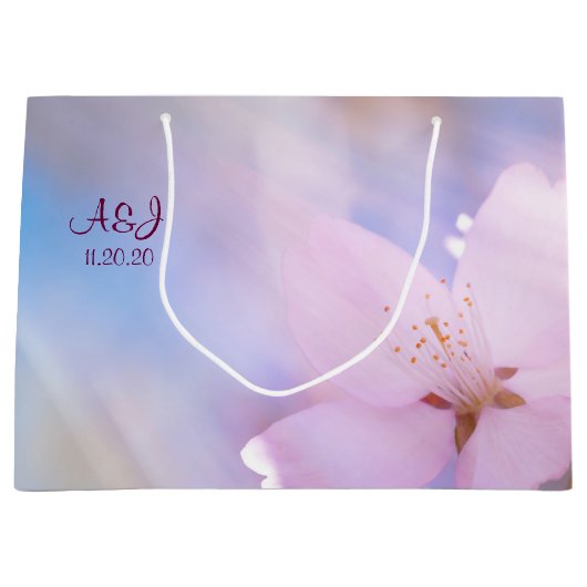 Roze kersbloesem large cadeautasje (Voorkant)