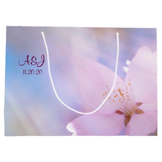 Roze kersbloesem large cadeautasje (Achterkant)