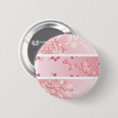 Roze kersbloesem ronde button 5,7 cm (Voorkant /achterkant)