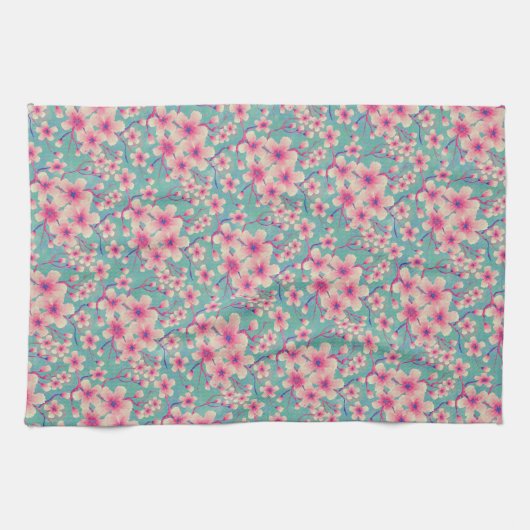 Roze kersbloesem theedoek (Horizontaal)