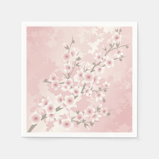 Roze Kersbloesem Vintage Servet (Voorkant)
