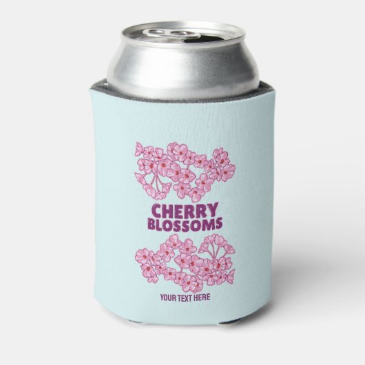 Roze kersbloesems blikjeskoeler (Blikje Achterkant)