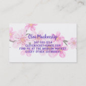 Roze kersbloesems breitter breinnaalden visitekaartje (Achterkant)