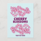 Roze kersbloesems briefkaart (Voorkant)