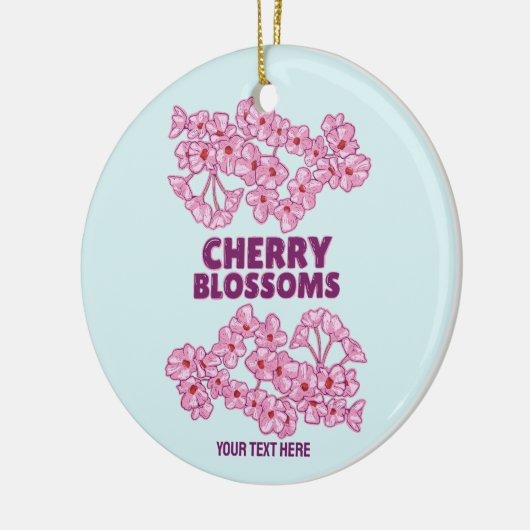 Roze kersbloesems keramisch ornament (Links)