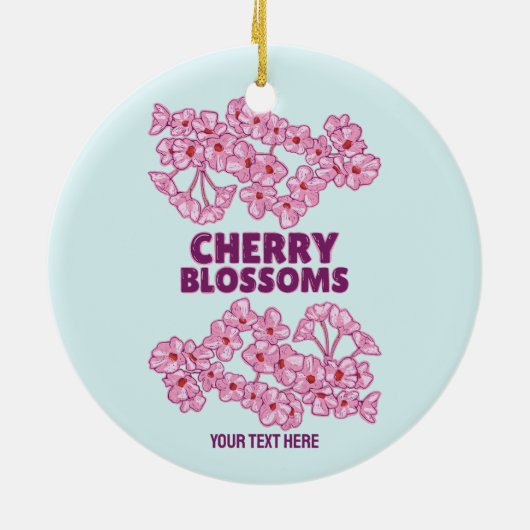 Roze kersbloesems keramisch ornament (Achterkant)