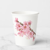 Roze kersbloesems papieren bekers (Achterkant)