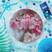 Roze kersbloesems papieren bordje (Feest)